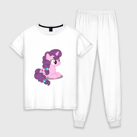 Женская пижама хлопок с принтом Pony Pink Mammal Purple - Litt в Кировске, 100% хлопок | брюки и футболка прямого кроя, без карманов, на брюках мягкая резинка на поясе и по низу штанин | applejack | friendship | mylittlepony | rainbow dash | twilight sparkle | waifu | вайфу | дружба это магия | друзья | кони | моя маленькая пони | мультфильм | пони | радуга | ренбоу деш | эплджек