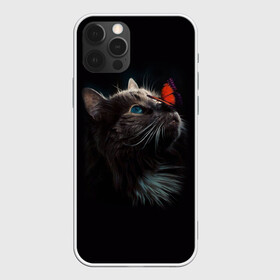 Чехол для iPhone 12 Pro Max с принтом Котик и бабочка в Кировске, Силикон |  | Тематика изображения на принте: бабочка | бабочка на носу | животные | кот | котенок | кошка