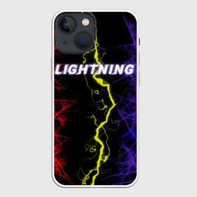 Чехол для iPhone 13 mini с принтом Lightning | Молния в Кировске,  |  | женская | краски | молния | молодёжь | мужская | надпись | неон | погода | свобода | тренд