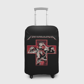 Чехол для чемодана 3D с принтом METALLICA в Кировске, 86% полиэфир, 14% спандекс | двустороннее нанесение принта, прорези для ручек и колес | american | metal band | metallica | music | mystic | rock | американская | металлика | музыка | рок