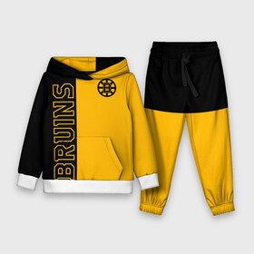 Детский костюм 3D (с толстовкой) с принтом NHL BOSTON BRUINS в Кировске,  |  | black | boston | bruins | hockey | ice | logo | nhl | sport | usa | бостон | брюинз | кубок | логотип | нхл | спорт | стэнли | хоккей