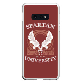 Чехол для Samsung S10E с принтом Spartan University в Кировске, Силикон | Область печати: задняя сторона чехла, без боковых панелей | gad of war | game | games | god of war | god of wor | spartan | бог войны | игра | игры | кратос | спартанец