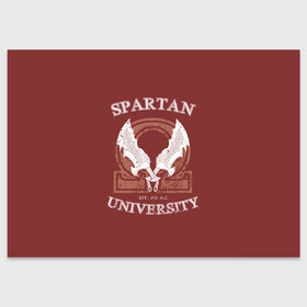 Поздравительная открытка с принтом Spartan University в Кировске, 100% бумага | плотность бумаги 280 г/м2, матовая, на обратной стороне линовка и место для марки
 | gad of war | game | games | god of war | god of wor | spartan | бог войны | игра | игры | кратос | спартанец