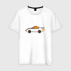 Мужская футболка хлопок с принтом Автомобиль в Кировске, 100% хлопок | прямой крой, круглый вырез горловины, длина до линии бедер, слегка спущенное плечо. | автомобиль | линии | машина | минимализм | рисунок