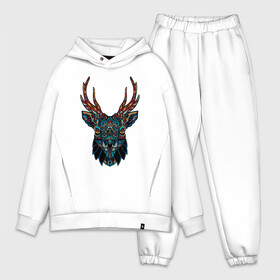 Мужской костюм хлопок OVERSIZE с принтом Mandala Moose в Кировске,  |  | animal | animals | ethnic | hipster | horns | nature | russia | siberia | животные | карибу | лось | природа | рога | россия | сибирь | узор | узоры | хипстер | этника