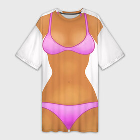 Платье-футболка 3D с принтом Tanned body в Кировске,  |  | body | girl | perfect body | tan | tanned body | woman | womans body | девушка | женское тело | загар | идеальное тело | тело