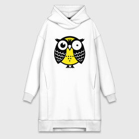 Платье-худи хлопок с принтом Уставшая сова в Кировске,  |  | owl | owls | сова | совушка | совы | филин | фраза | юмор