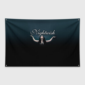 Флаг-баннер с принтом Nightwish with Tarja в Кировске, 100% полиэстер | размер 67 х 109 см, плотность ткани — 95 г/м2; по краям флага есть четыре люверса для крепления | nightwish | tarja | tarja turanen | turunen | найтвиш | тарья | тарья турунен | турунен