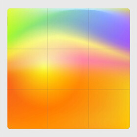 Магнитный плакат 3Х3 с принтом Желтый градиент в Кировске, Полимерный материал с магнитным слоем | 9 деталей размером 9*9 см | абстракция | градиент | перелив | плавность | свет | цвет