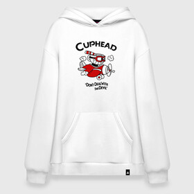 Худи SuperOversize хлопок с принтом Cuphead на самолёте в Кировске, 70% хлопок, 30% полиэстер, мягкий начес внутри | карман-кенгуру, эластичная резинка на манжетах и по нижней кромке, двухслойный капюшон
 | cuphead | cuphead and mugman | dont deal with the devil | игры | капхед | самолёт | чашеголовый