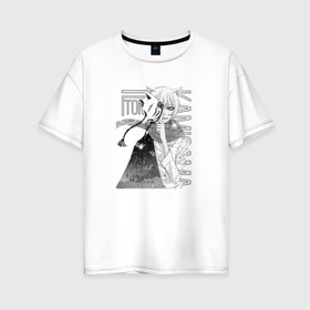 Женская футболка хлопок Oversize с принтом Очень приятно Бог в Кировске, 100% хлопок | свободный крой, круглый ворот, спущенный рукав, длина до линии бедер
 | tomoe | бог | очень приятно | томоэ