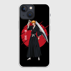 Чехол для iPhone 13 mini с принтом BLEACH   Ichigo Kurosaki в Кировске,  |  | Тематика изображения на принте: anime | bleach | hollow | ichigo | kurosaki | manga | mask | matsumoto | rangiku | samurai | shihoin | yoruichi | аниме | блич | ичиго | йоруичи | куросаки | манга | маска | мацумото | онимэ | рангику | самурай | шихоин