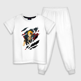 Детская пижама хлопок с принтом Ичиго Куросаки в Кировске, 100% хлопок |  брюки и футболка прямого кроя, без карманов, на брюках мягкая резинка на поясе и по низу штанин
 | bleach | kurosaki ichigo | аниме | блич | ичиго | куросаки | манга