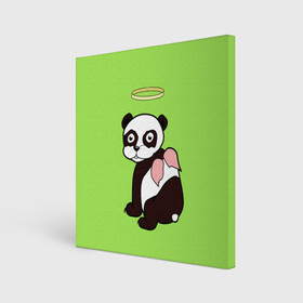 Холст квадратный с принтом Святая панда в Кировске, 100% ПВХ |  | Тематика изображения на принте: ангел | животное | звери | мило | панда | пандочка