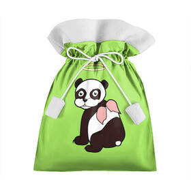 Подарочный 3D мешок с принтом Святая панда в Кировске, 100% полиэстер | Размер: 29*39 см | Тематика изображения на принте: ангел | животное | звери | мило | панда | пандочка