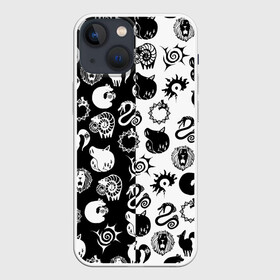 Чехол для iPhone 13 mini с принтом ЭМБЛЕМЫ 7 СМЕРТНЫХ ГРЕХОВ в Кировске,  |  | anime | japan | japanese | jujutsu | jujutsu kaisen | kaisen | sukuna | tattoo | аниме | двуликий призрак | иероглифы | инумаки | итадори | итадори юдзи | магическая битва | нобара | панда | рёмен | рёмен сукуна | сатору | сукуна