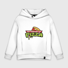 Детское худи Oversize хлопок с принтом Say Pizza в Кировске, френч-терри — 70% хлопок, 30% полиэстер. Мягкий теплый начес внутри —100% хлопок | боковые карманы, эластичные манжеты и нижняя кромка, капюшон на магнитной кнопке | Тематика изображения на принте: donatello | leonardo | michelangelo | ninja | pizza | raphael | turtles | донателло | животные | карате | комикс | комиксы | леонардо | микеланджело | мультфильм | мутант | мутанты | ниндзя | пицца | рафаэль | сплинтер | супергерой