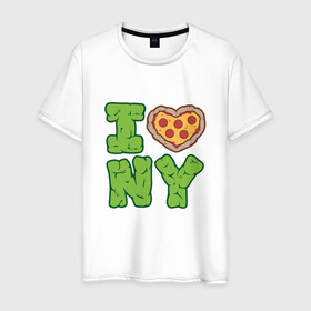Мужская футболка хлопок с принтом I Love New York в Кировске, 100% хлопок | прямой крой, круглый вырез горловины, длина до линии бедер, слегка спущенное плечо. | donatello | leonardo | michelangelo | ninja | pizza | raphael | turtles | донателло | животные | карате | комикс | комиксы | леонардо | микеланджело | мультфильм | мутант | мутанты | ниндзя | пицца | рафаэль | сплинтер | супергерой
