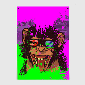 Постер с принтом 3D Neon Monkey в Кировске, 100% бумага
 | бумага, плотность 150 мг. Матовая, но за счет высокого коэффициента гладкости имеет небольшой блеск и дает на свету блики, но в отличии от глянцевой бумаги не покрыта лаком | 3d очки | bapy | brand | chimp | cool paint | fashion | hype beast | japan | neon | paint | trend | анаглиф | байп | байпи | брызги красок | бэйп | бэйпи | камуфляж | купающаяся обезьяна | мода | неон | тренд | хайп бист | хайповый бренд | ш