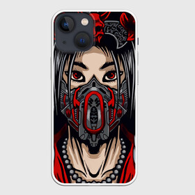 Чехол для iPhone 13 mini с принтом Японская девушка стимпанк в Кировске,  |  | аниме | девушка | демон | маска | розы | стимпанк
