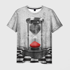 Мужская футболка 3D с принтом Часы Жизни в Кировске, 100% полиэфир | прямой крой, круглый вырез горловины, длина до линии бедер | clock | life | жизнь | песок | судьба | шахматы