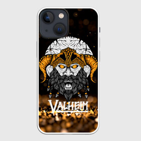 Чехол для iPhone 13 mini с принтом Valheim Viking Gold в Кировске,  |  | fantasy | mmo | valheim | valve | валхейм | вальхейм | викинги | выживалка | игра | королевская битва | ммо | ролевая игра | фэнтази