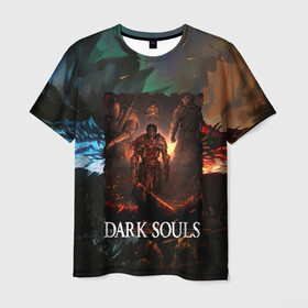 Мужская футболка 3D с принтом DARKSOULS ТЕМНЫЕ ДУШИ в Кировске, 100% полиэфир | прямой крой, круглый вырез горловины, длина до линии бедер | dark souls | darksouls | tegunvte | темные души