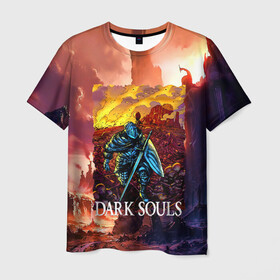 Мужская футболка 3D с принтом DARKSOULS | RPG в Кировске, 100% полиэфир | прямой крой, круглый вырез горловины, длина до линии бедер | dark souls | darksouls | tegunvte | темные души