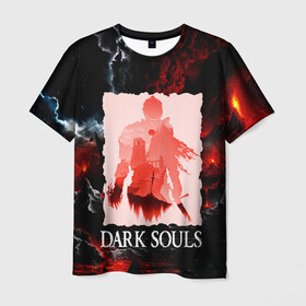 Мужская футболка 3D с принтом DARKSOULS GAME в Кировске, 100% полиэфир | прямой крой, круглый вырез горловины, длина до линии бедер | dark souls | darksouls | tegunvte | темные души