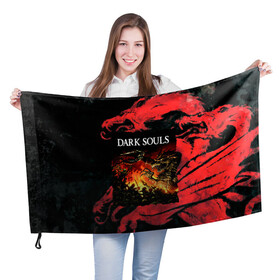 Флаг 3D с принтом DARKSOULS | DRAGON AGE в Кировске, 100% полиэстер | плотность ткани — 95 г/м2, размер — 67 х 109 см. Принт наносится с одной стороны | dark souls | darksouls | tegunvte | темные души