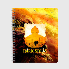 Тетрадь с принтом DARKSOULS | SKULL&MAGIC в Кировске, 100% бумага | 48 листов, плотность листов — 60 г/м2, плотность картонной обложки — 250 г/м2. Листы скреплены сбоку удобной пружинной спиралью. Уголки страниц и обложки скругленные. Цвет линий — светло-серый
 | Тематика изображения на принте: dark souls | darksouls | tegunvte | темные души