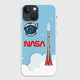 Чехол для iPhone 13 mini с принтом Mission NASA в Кировске,  |  | Тематика изображения на принте: 12 апреля | 60 | mars | space | астронавт | космонавт | космос | лого | логотип | марс | миссия | наса | полет | ракета