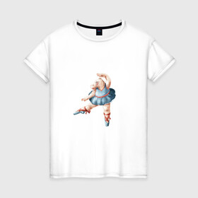 Женская футболка хлопок с принтом Персонаж в Кировске, 100% хлопок | прямой крой, круглый вырез горловины, длина до линии бедер, слегка спущенное плечо | арт | балет | персонаж | рисунок | танец