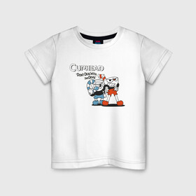 Детская футболка хлопок с принтом Cuphead в Кировске, 100% хлопок | круглый вырез горловины, полуприлегающий силуэт, длина до линии бедер | cuphead | game | illustration | mugman