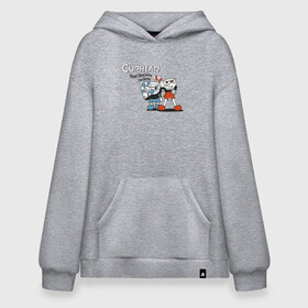 Худи SuperOversize хлопок с принтом Cuphead в Кировске, 70% хлопок, 30% полиэстер, мягкий начес внутри | карман-кенгуру, эластичная резинка на манжетах и по нижней кромке, двухслойный капюшон
 | cuphead | game | illustration | mugman