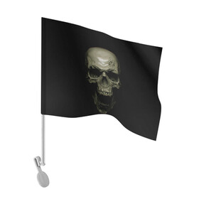 Флаг для автомобиля с принтом SKULL в Кировске, 100% полиэстер | Размер: 30*21 см | black | skull | subculture | рок | череп | черное