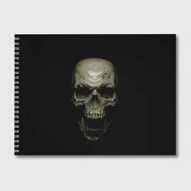Альбом для рисования с принтом SKULL в Кировске, 100% бумага
 | матовая бумага, плотность 200 мг. | black | skull | subculture | рок | череп | черное