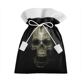 Подарочный 3D мешок с принтом SKULL в Кировске, 100% полиэстер | Размер: 29*39 см | black | skull | subculture | рок | череп | черное