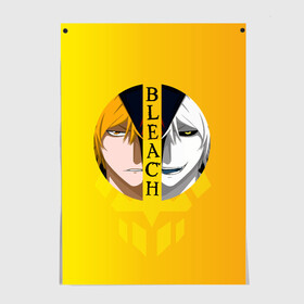 Постер с принтом Хичиго Bleach в Кировске, 100% бумага
 | бумага, плотность 150 мг. Матовая, но за счет высокого коэффициента гладкости имеет небольшой блеск и дает на свету блики, но в отличии от глянцевой бумаги не покрыта лаком | bleach | hichigo | ichigo | kurosaki | блич | ичиго | куросаки | хичиго