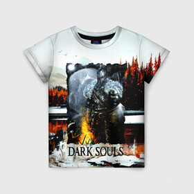 Детская футболка 3D с принтом DARK SOULS NEW в Кировске, 100% гипоаллергенный полиэфир | прямой крой, круглый вырез горловины, длина до линии бедер, чуть спущенное плечо, ткань немного тянется | Тематика изображения на принте: dark souls | darksouls | tegunvte | темные души