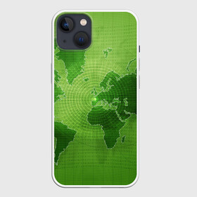 Чехол для iPhone 13 с принтом Карта мира в Кировске,  |  | глобус | земля | карта | карта мира | континенты | материки | мир | планета | цифры
