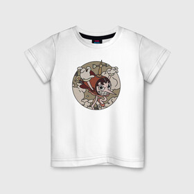 Детская футболка хлопок с принтом Cuphead ( Hilda Berg) в Кировске, 100% хлопок | круглый вырез горловины, полуприлегающий силуэт, длина до линии бедер | Тематика изображения на принте: airplane | blimp | boss | cuphead | game | hilda