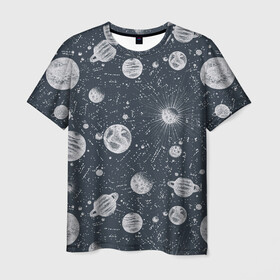 Мужская футболка 3D с принтом Звезды, планеты и созвездия в Кировске, 100% полиэфир | прямой крой, круглый вырез горловины, длина до линии бедер | space | арт | звезды | кометы | космос | метеориты | планеты | созвездия