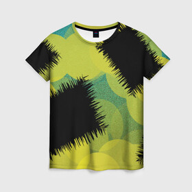 Женская футболка 3D с принтом Черные дыры в Кировске, 100% полиэфир ( синтетическое хлопкоподобное полотно) | прямой крой, круглый вырез горловины, длина до линии бедер | абстракция | дыры | заплатки | огни | свечение