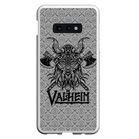 Чехол для Samsung S10E с принтом Valheim Viking dark в Кировске, Силикон | Область печати: задняя сторона чехла, без боковых панелей | fantasy | mmo | valheim | valve | валхейм | вальхейм | викинги | выживалка | игра | королевская битва | ммо | ролевая игра | фэнтази