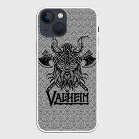 Чехол для iPhone 13 mini с принтом Valheim Viking dark в Кировске,  |  | Тематика изображения на принте: fantasy | mmo | valheim | valve | валхейм | вальхейм | викинги | выживалка | игра | королевская битва | ммо | ролевая игра | фэнтази