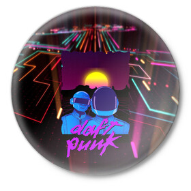 Значок с принтом Daft Punk Electrix в Кировске,  металл | круглая форма, металлическая застежка в виде булавки | by craig drake | daft punk | madeinkipish | thomas bangalter | дафт панк | маски | тома и ги мануэль