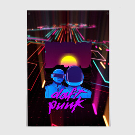 Постер с принтом Daft Punk Electrix в Кировске, 100% бумага
 | бумага, плотность 150 мг. Матовая, но за счет высокого коэффициента гладкости имеет небольшой блеск и дает на свету блики, но в отличии от глянцевой бумаги не покрыта лаком | by craig drake | daft punk | madeinkipish | thomas bangalter | дафт панк | маски | тома и ги мануэль