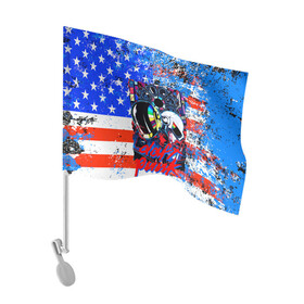 Флаг для автомобиля с принтом Daft Punk american dream в Кировске, 100% полиэстер | Размер: 30*21 см | by craig drake | daft punk | madeinkipish | thomas bangalter | дафт панк | маски | тома и ги мануэль