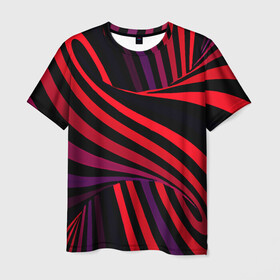 Мужская футболка 3D с принтом Оптическая иллюзия в Кировске, 100% полиэфир | прямой крой, круглый вырез горловины, длина до линии бедер | Тематика изображения на принте: абстракция | геометрия | градиент | иллюзия | линии | спираль | труба